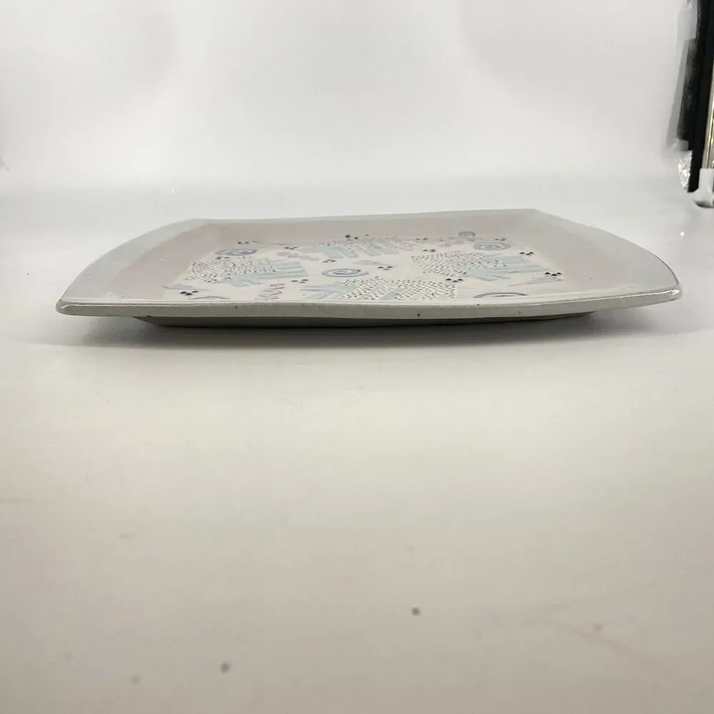 Cunningham Pottery Southwestern Coyote Art Plate 11” Wall Hanging Decor